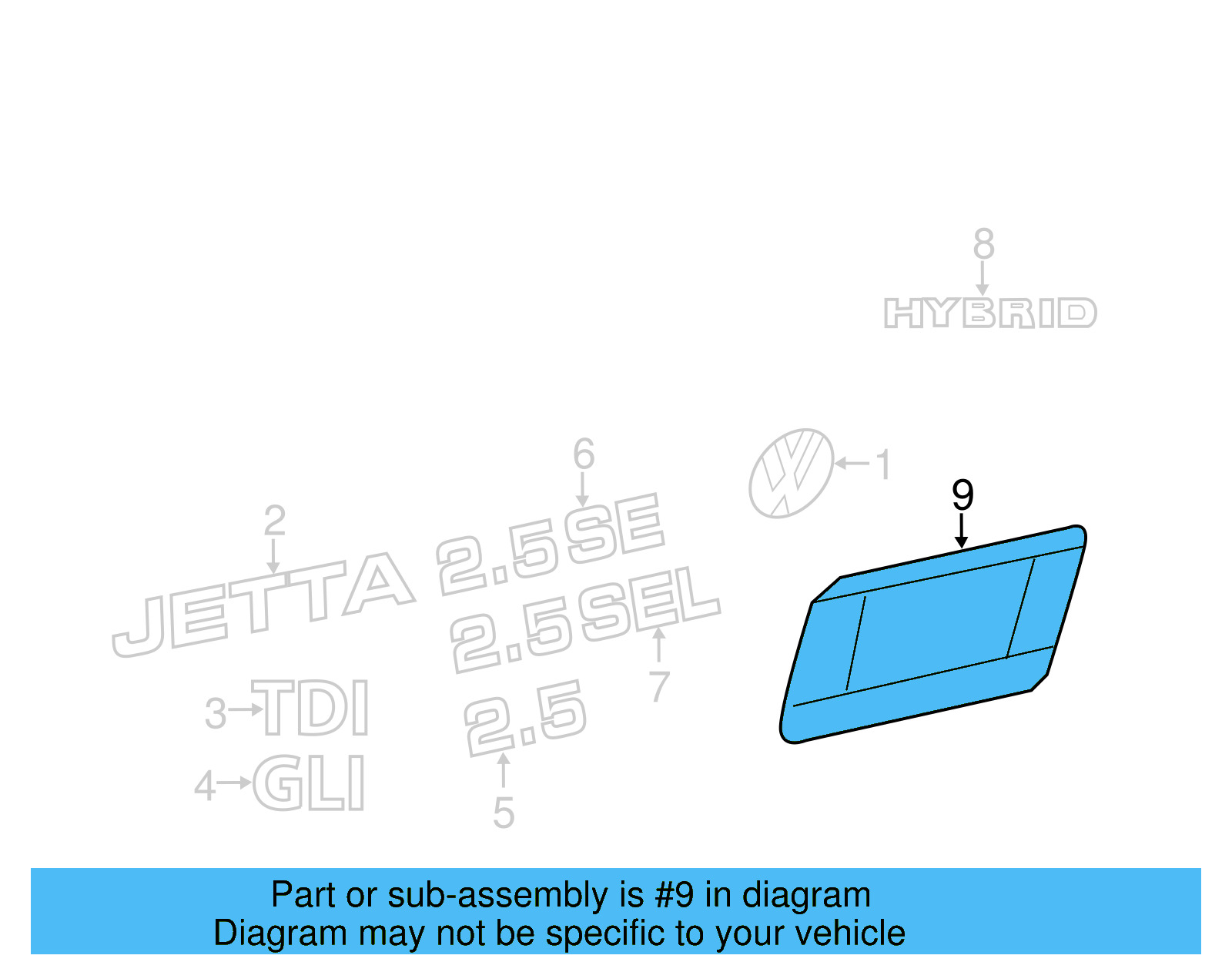 License Bracket 3A0-943-199 - View 17