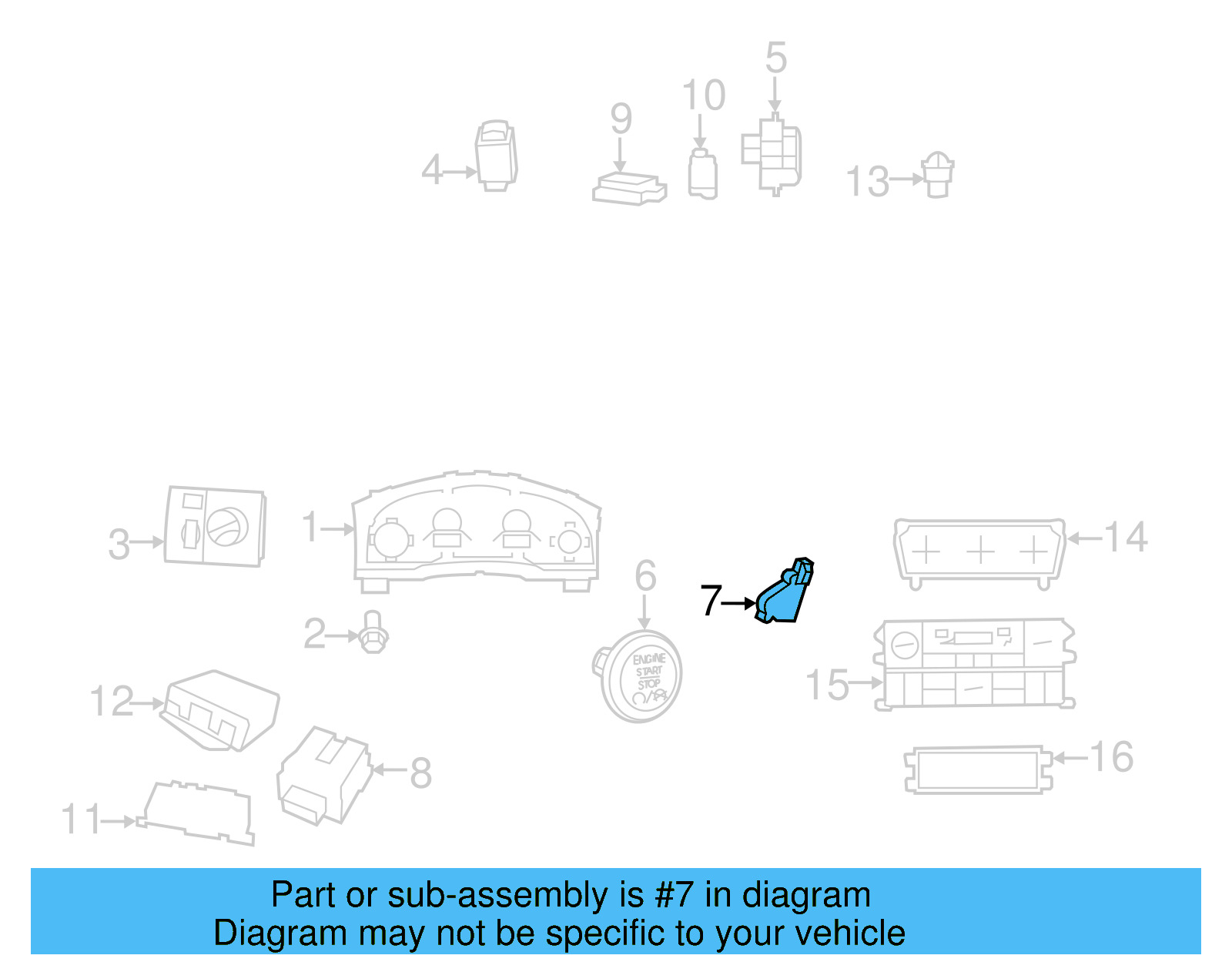 Pedal Adj Switch 7B0-945-515 - View 6