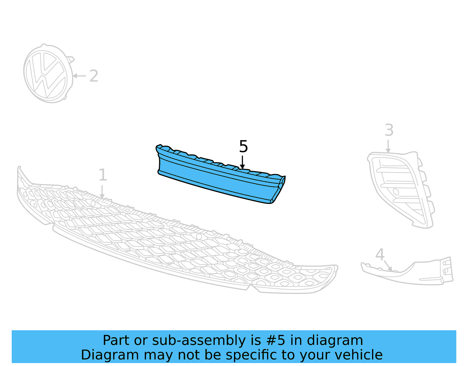 Center Molding 11A-853-583-AWA - View 4