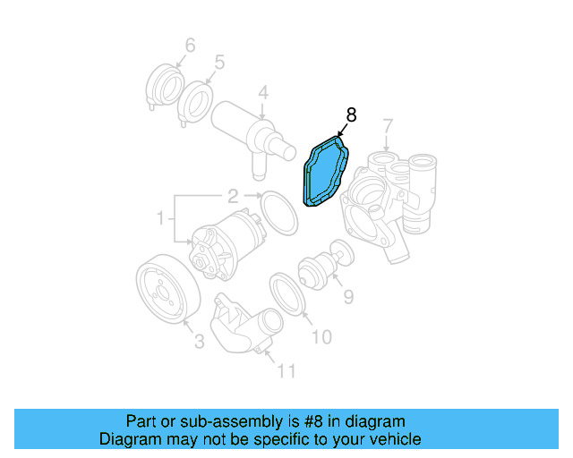 Engine Coolant Thermostat Housing Gasket 021-121-119-A - View 15