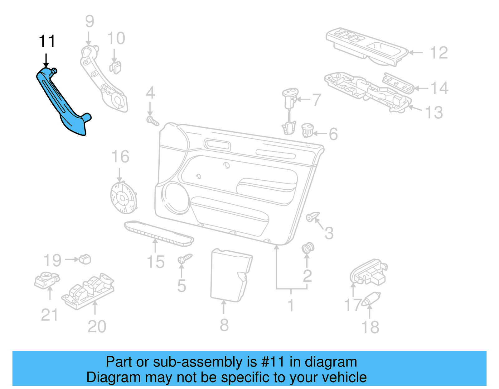 Interior Door Pull Handle 1J0-867-172-B-FEQ - View 17