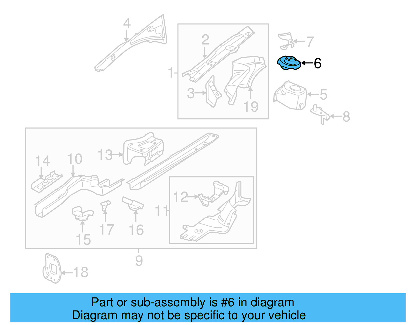 Strut Tower Reinforcement 3C0-809-072 - View 8