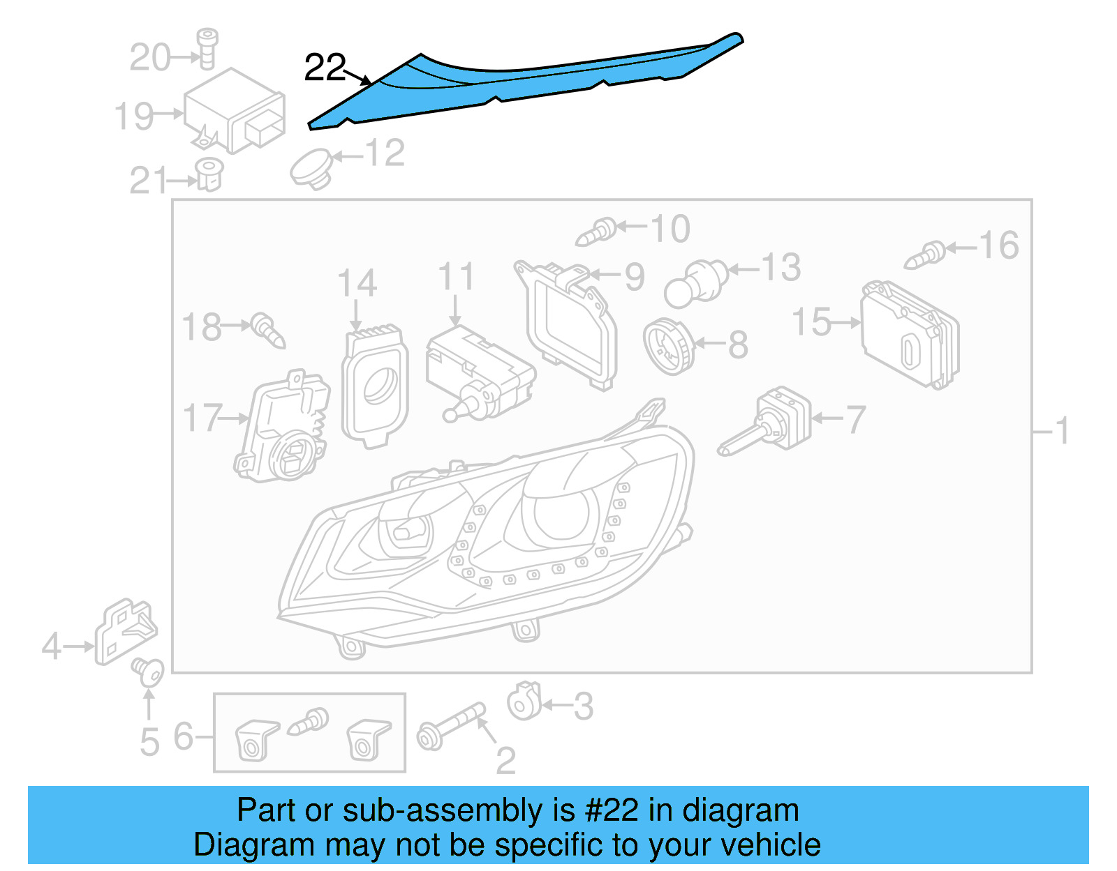 Headlamp Cover 7P6-941-778-A - View 17