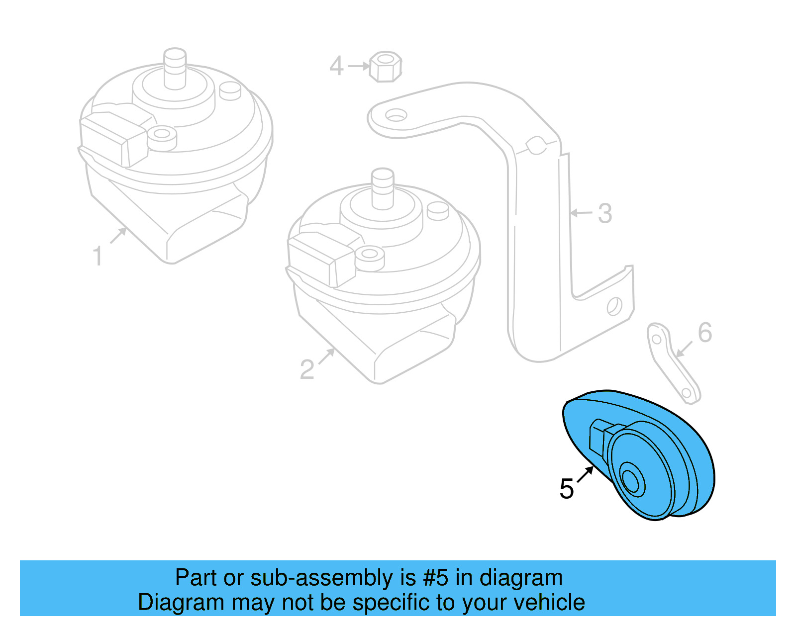 Alarm Horn 1J0-951-605-A - View 12