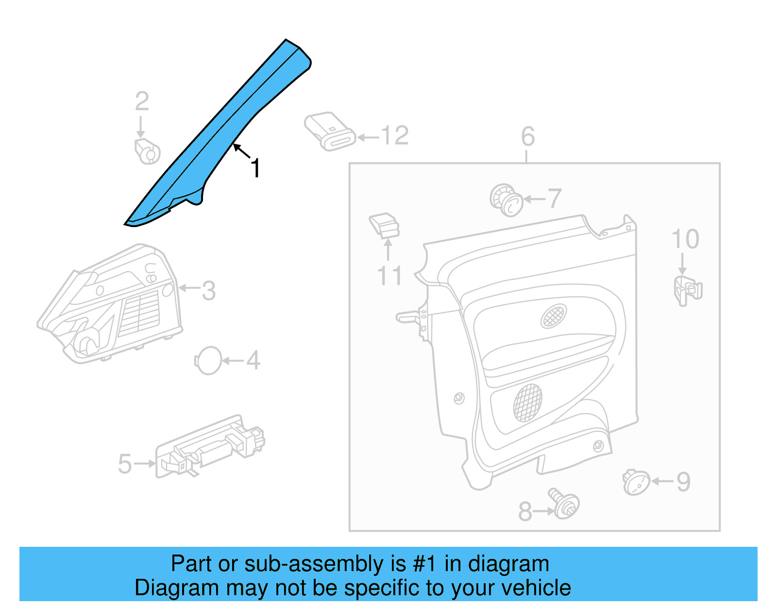 Quarter Pillar Trim 5C5-867-288-D-82V - View 6