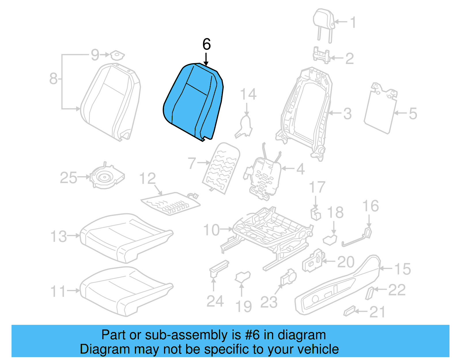 Seat Back Pad 3CN-881-775-F - View 25