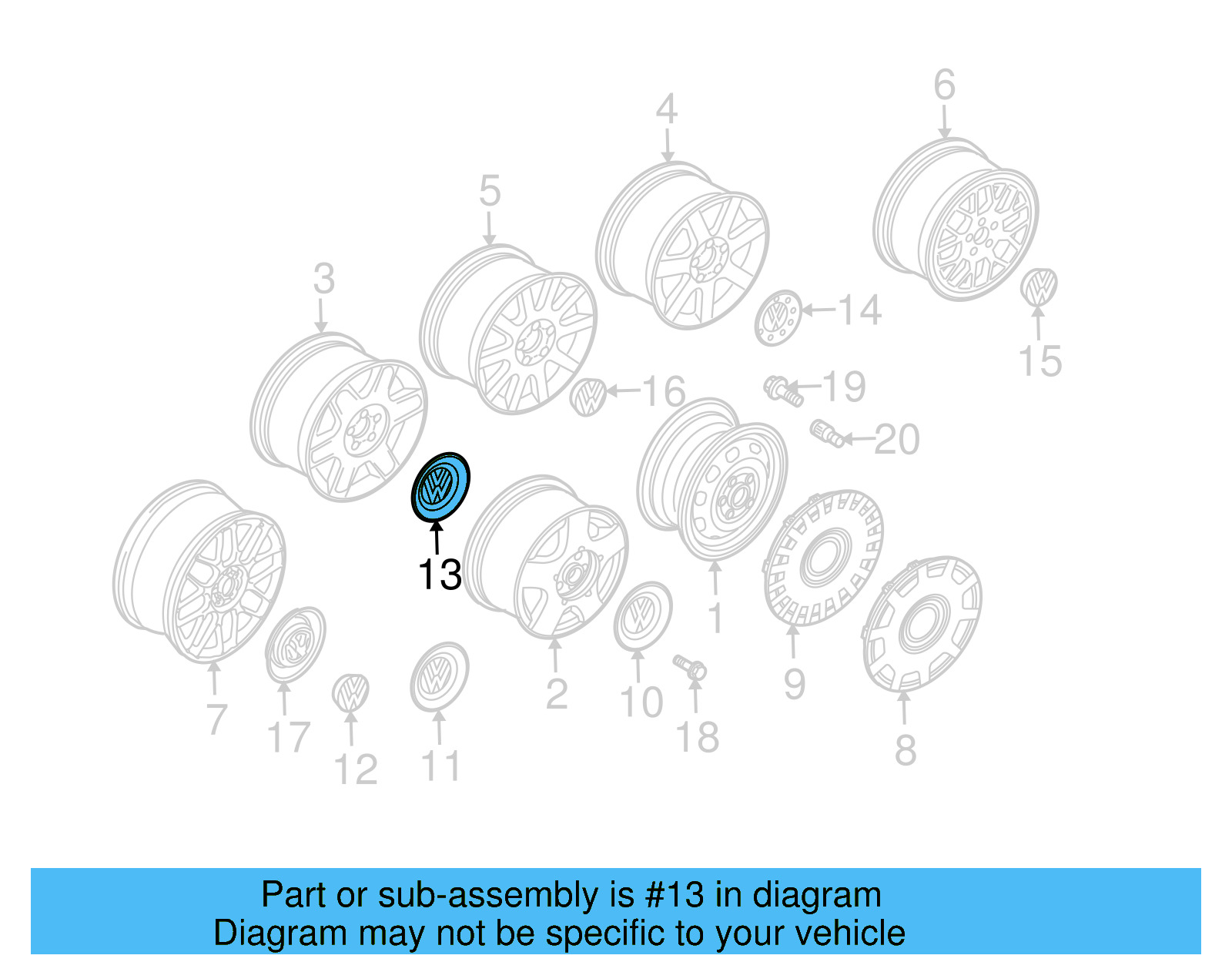 Center Cap 1J0-601-149-G-GJW - View 28