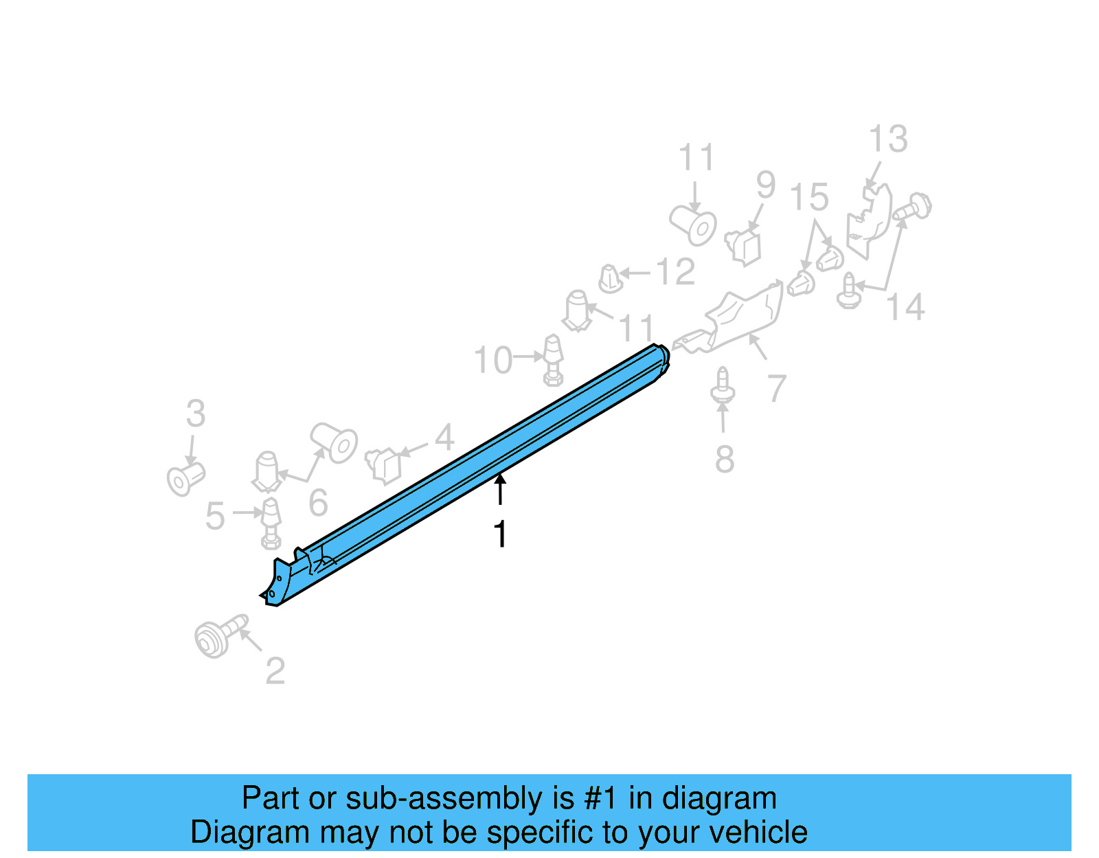 Rocker Molding 3C0-853-856-B-9B9 - View 4