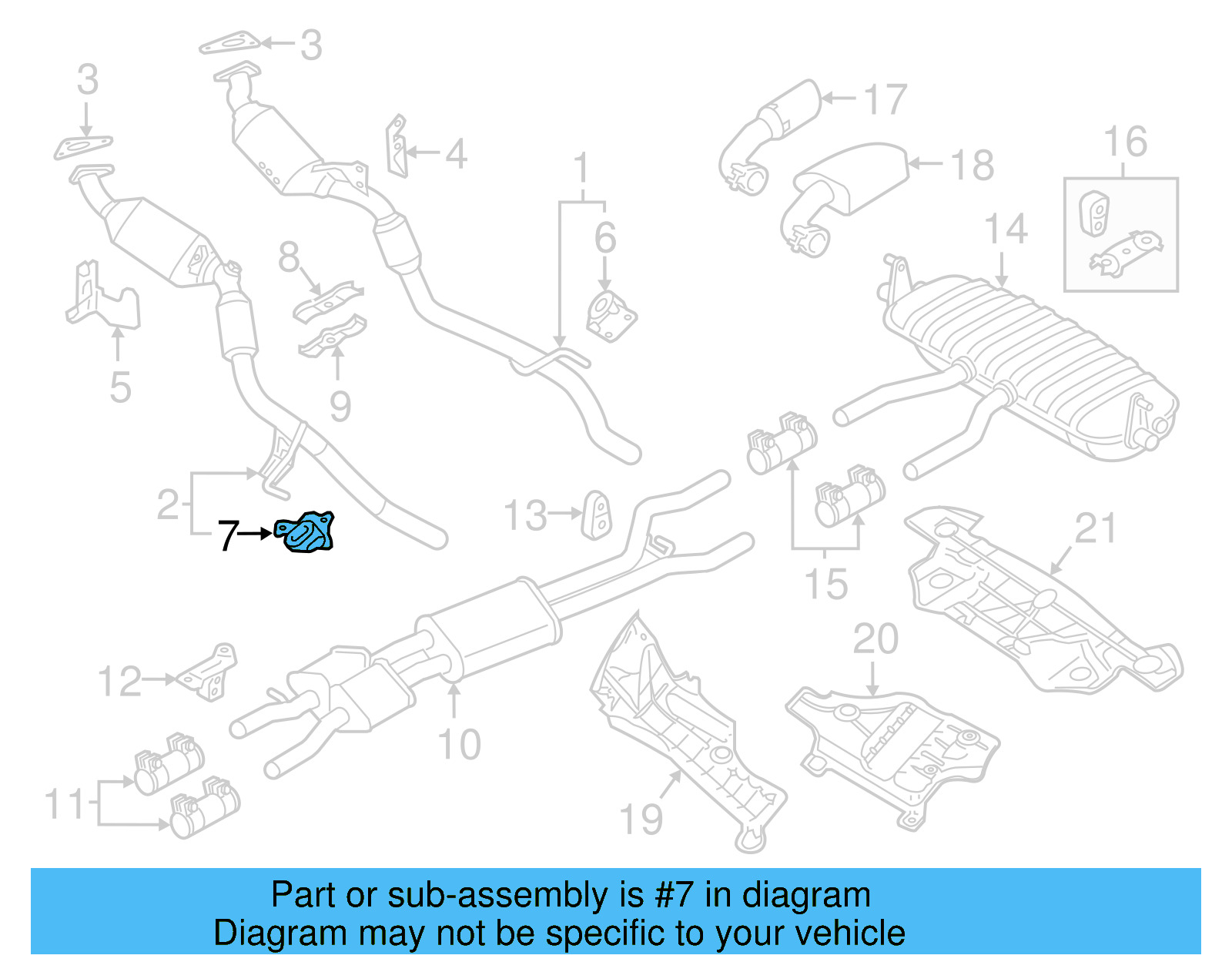 Exhaust System Hanger 7P0-253-147-A - View 7