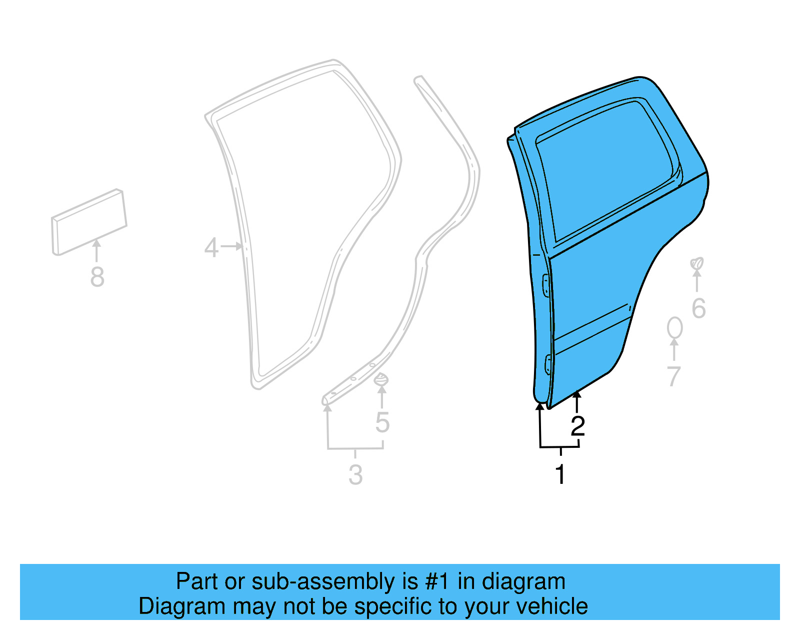 Door Shell 1J6-833-055-F-GRU - View 7