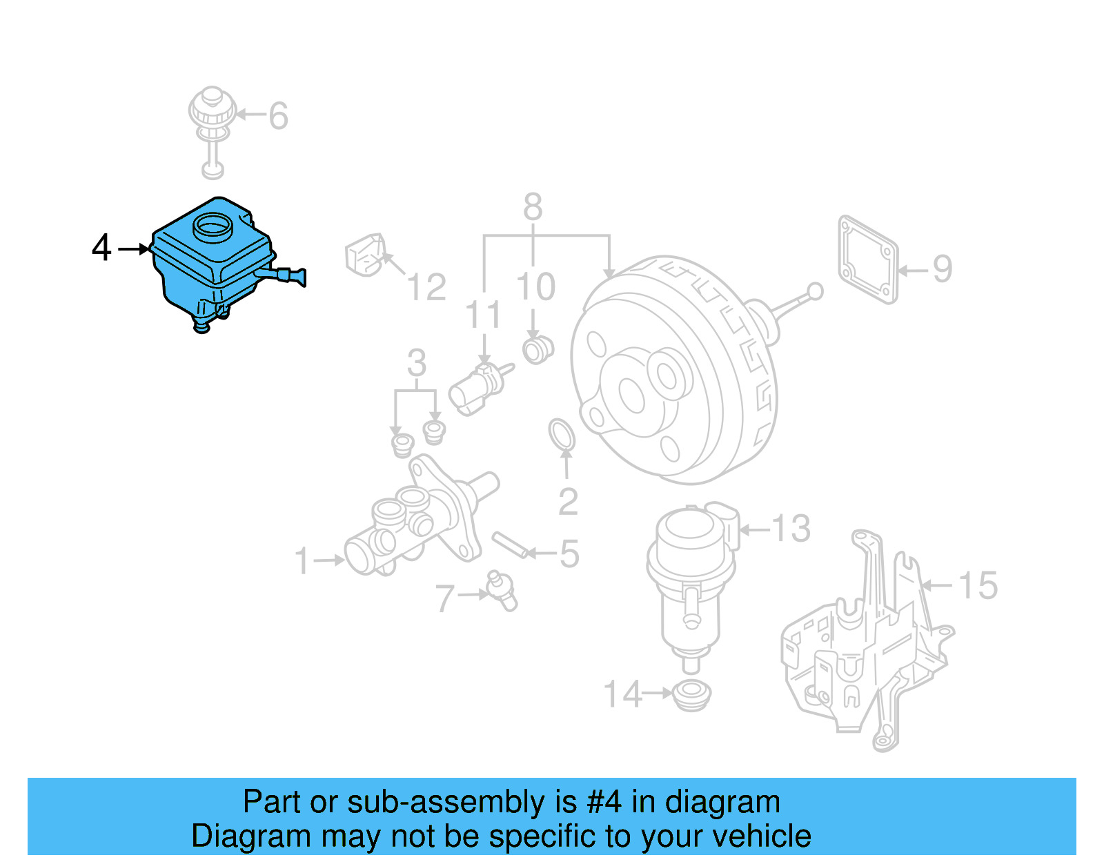 Brake Master Cylinder Reservoir 7L0-611-303 - View 4