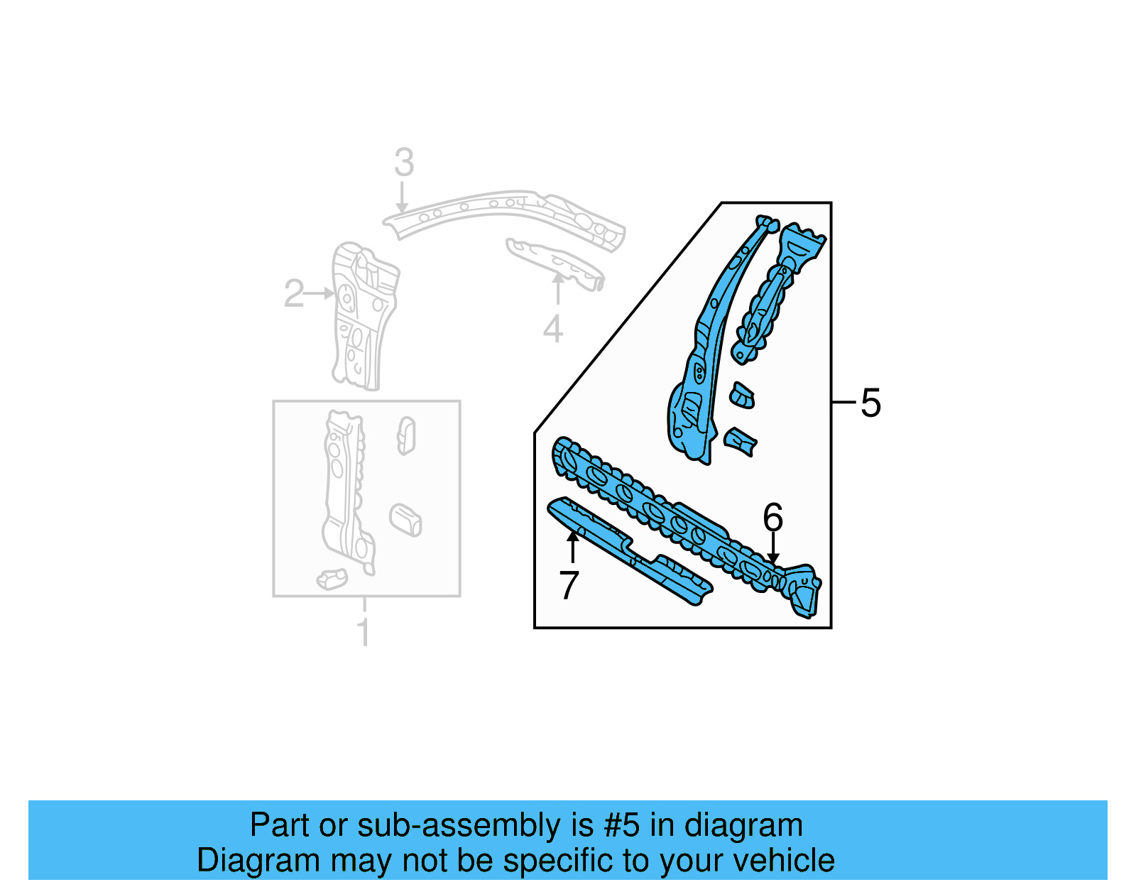 Inner Center Pillar 1J4-809-219-G - View 12