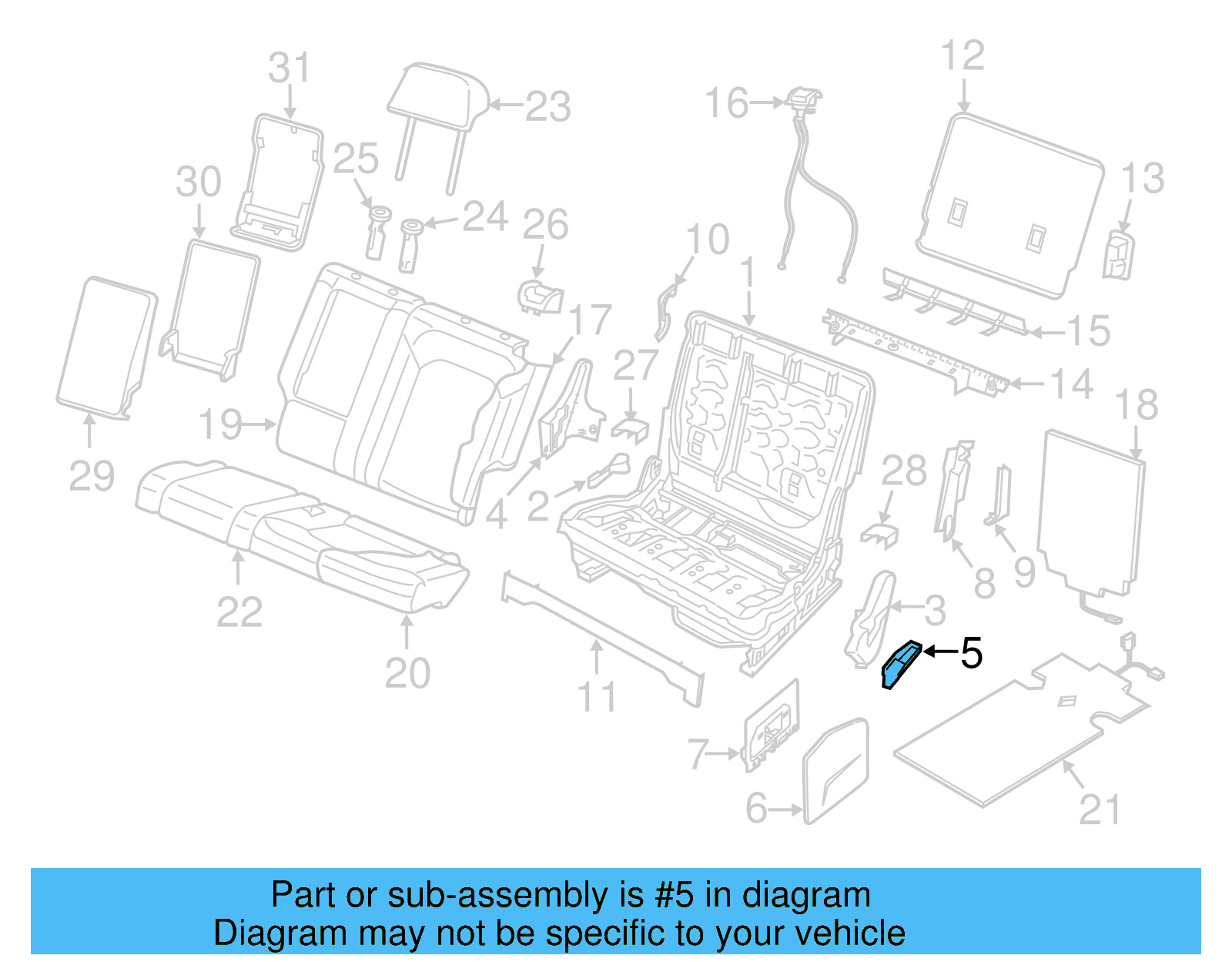 Recline Handle 3CN-885-597-ZA2 - View 7