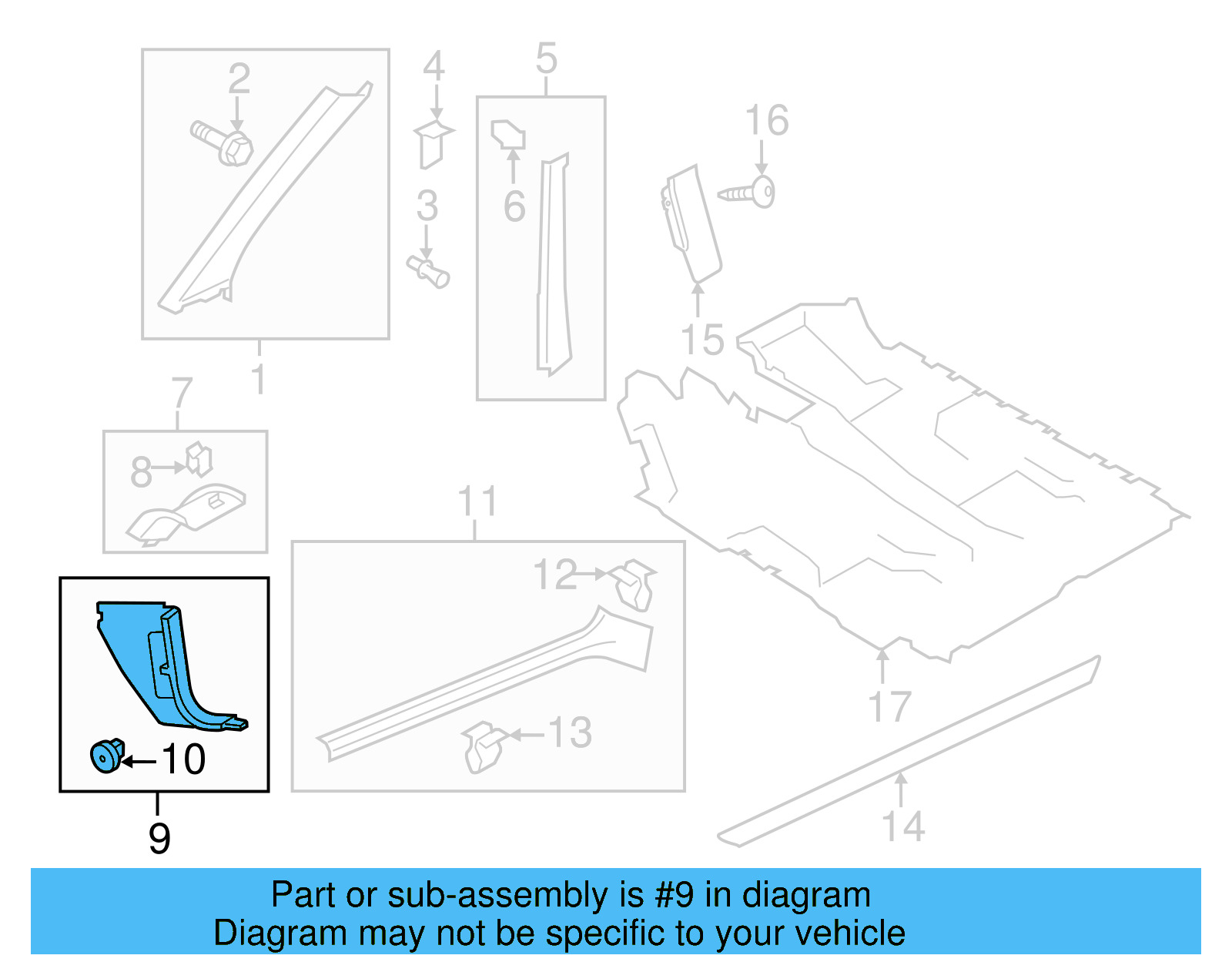 Lower Pillar Trim 1Q1-863-483-82V - View 5