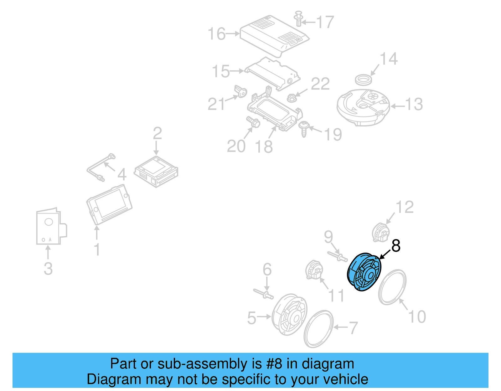 Rear Dr Speaker 7E0-035-710-B - View 4