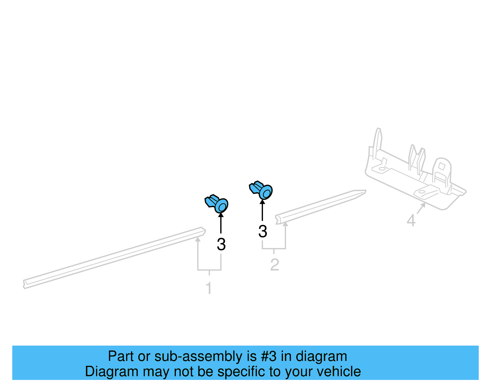 Rocker Molding Clip 3D0-853-576-B - View 4