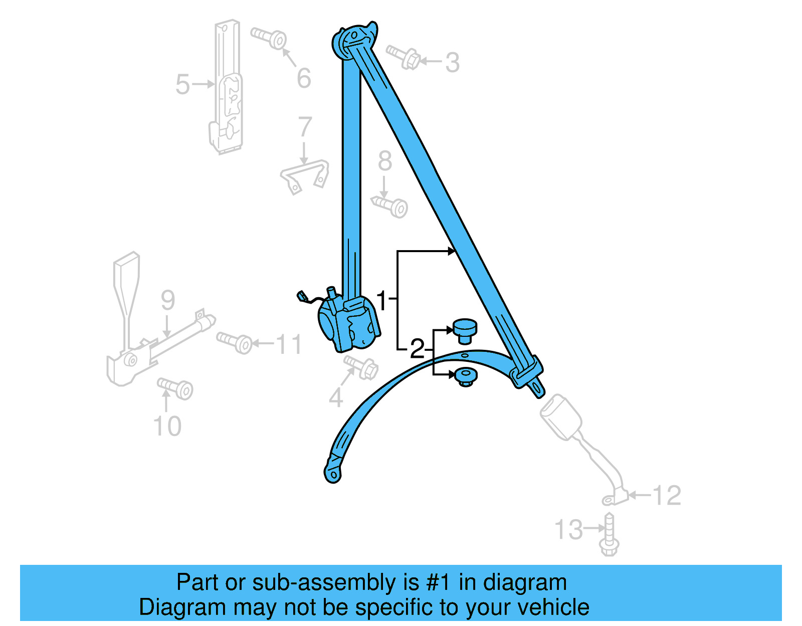 Lap & Shoulder Belt 5GM-857-705-G-RAA - View 13