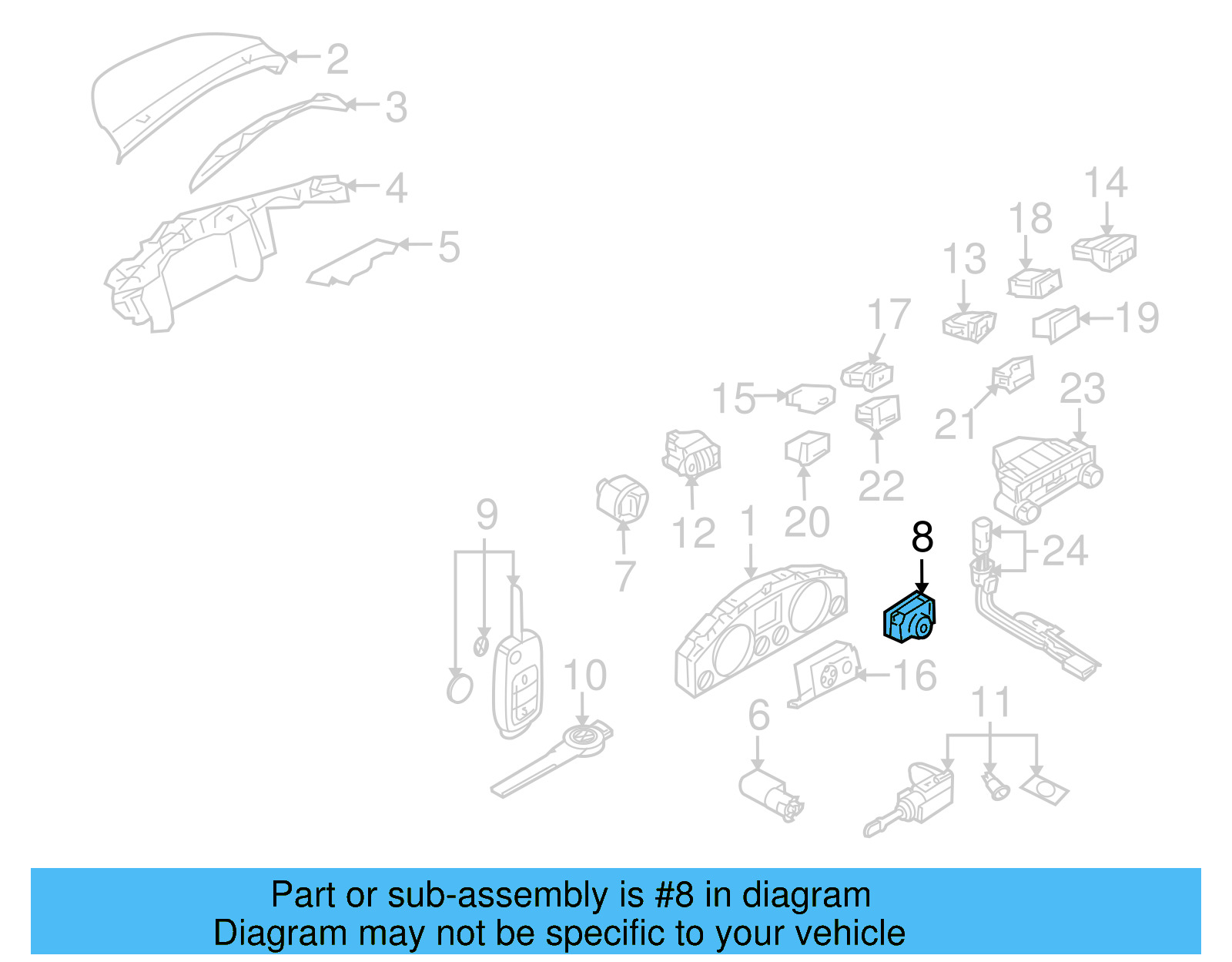 Ignition Switch 3D0-905-865-H-01C - View 18