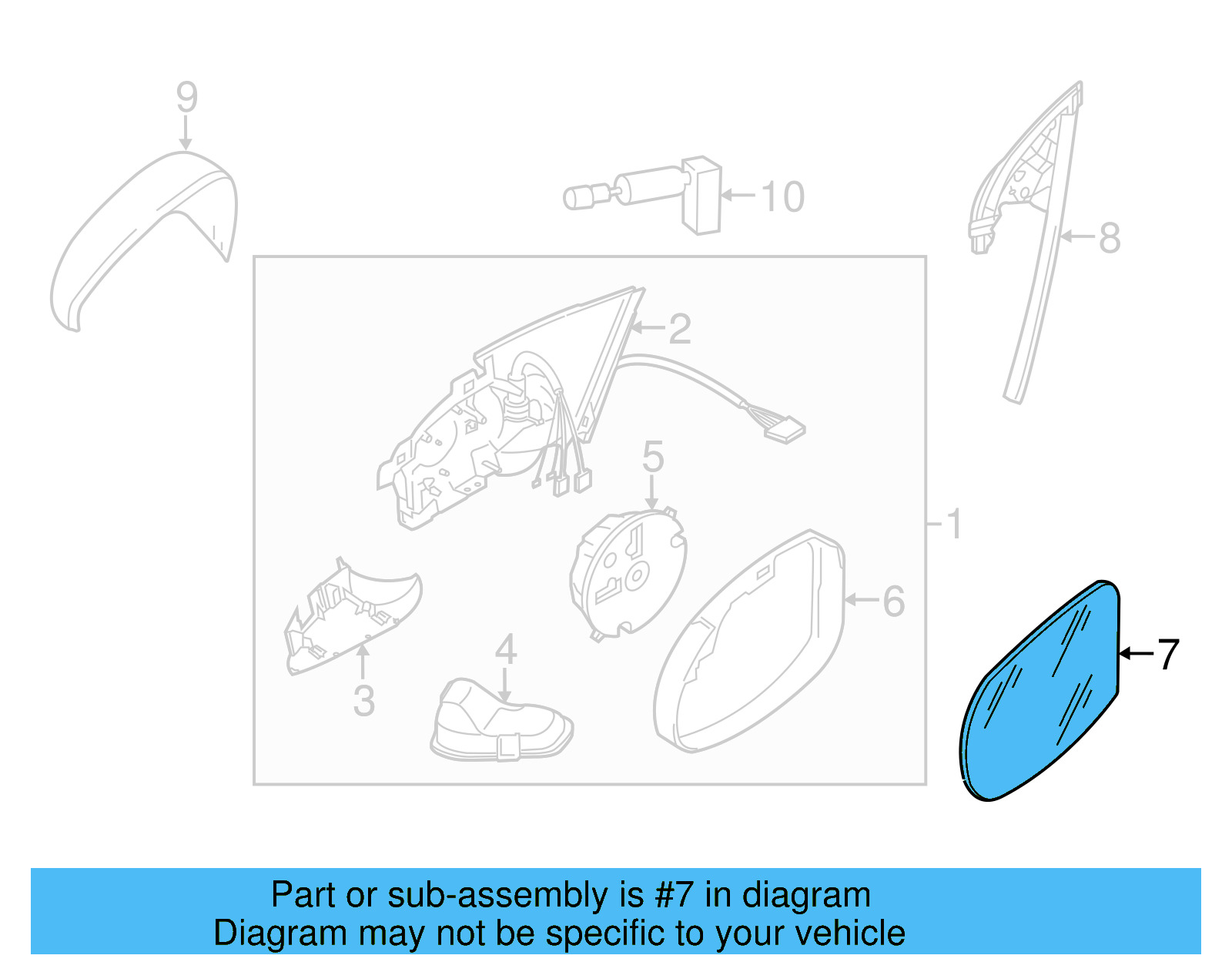 Mirror Glass 3C8-857-522-C - View 14