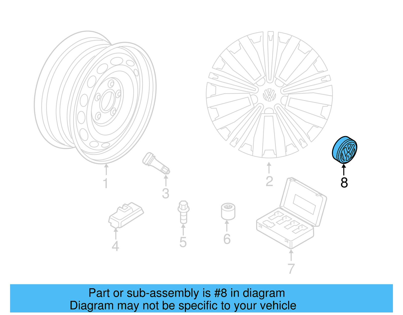 Center Cap 3G0-601-149-C-XQI - View 8