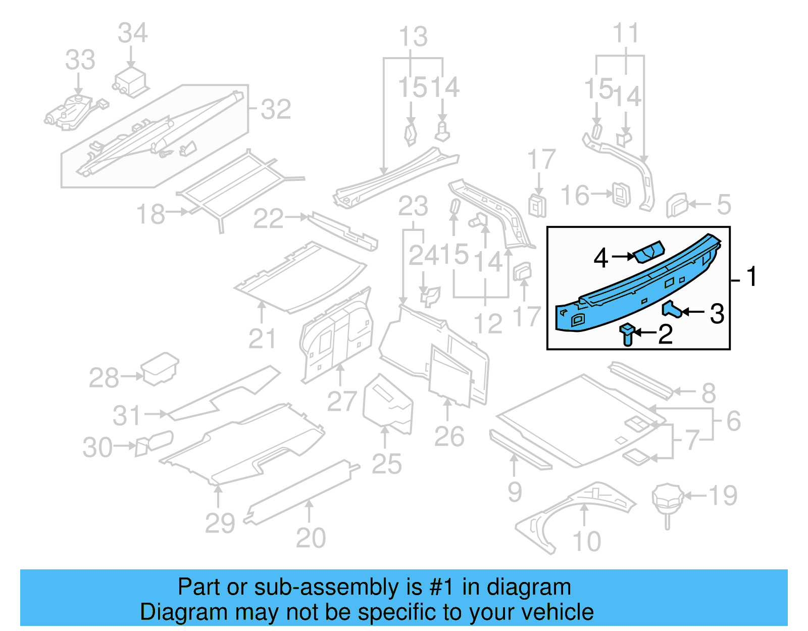 Rear Trim 3D5-863-459-D-71N - View 4