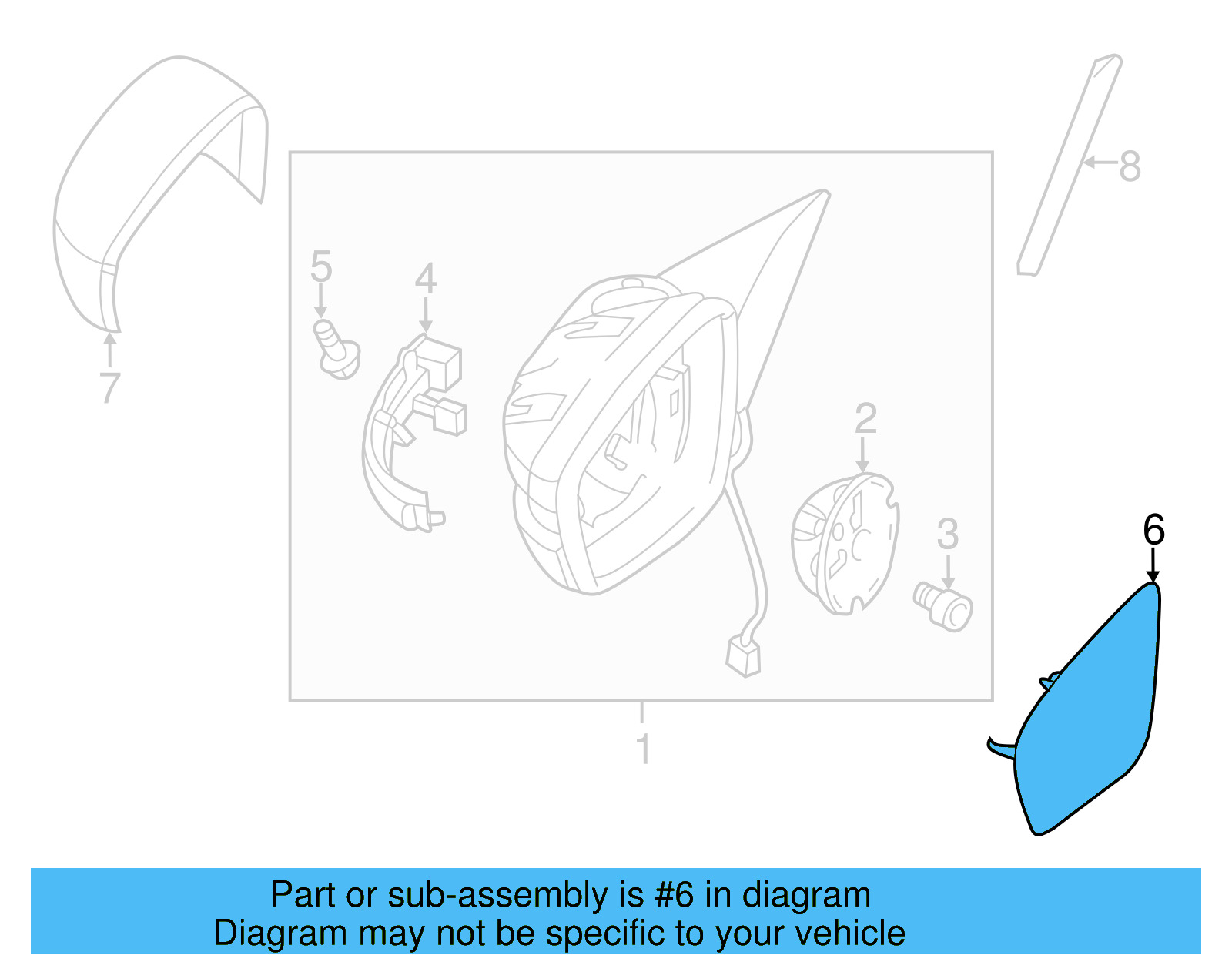Mirror Glass 5C6-857-521-P - View 13