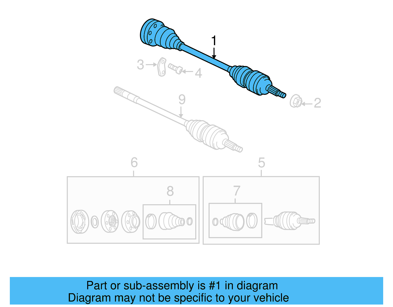 Axle Assembly 7L0-501-201-BX - View 4