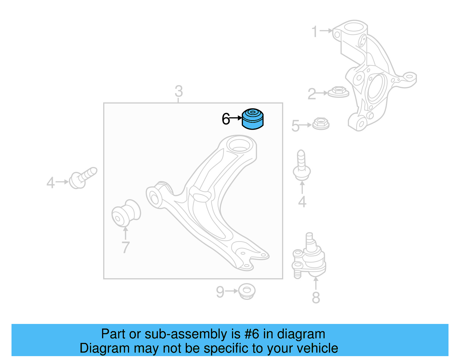 Lower Control Arm Rear Bushing 5Q0-407-183-K - View 10