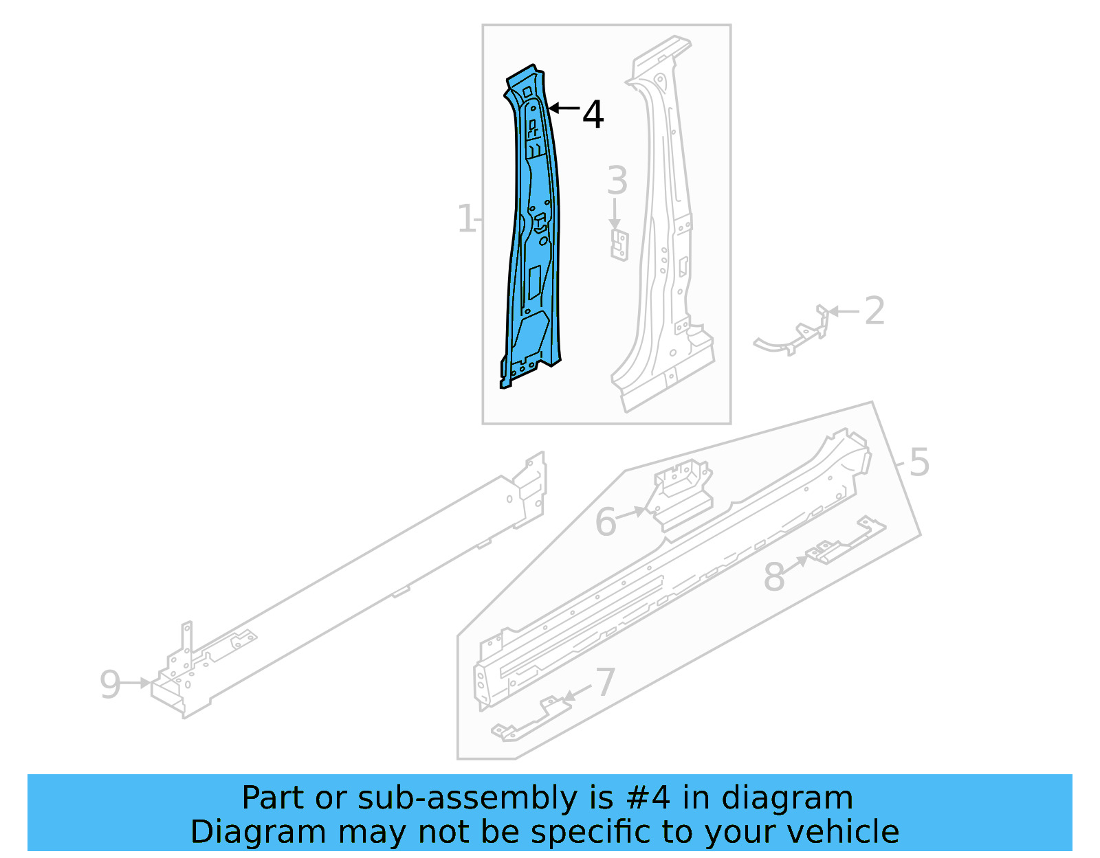 Inner Center Pillar 11A-809-444 - View 4