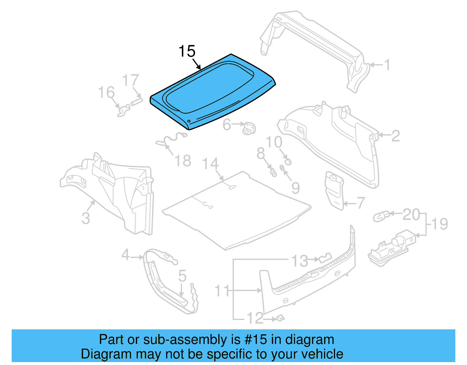 Cargo Cover 1J6-867-769-B-5YV - View 3