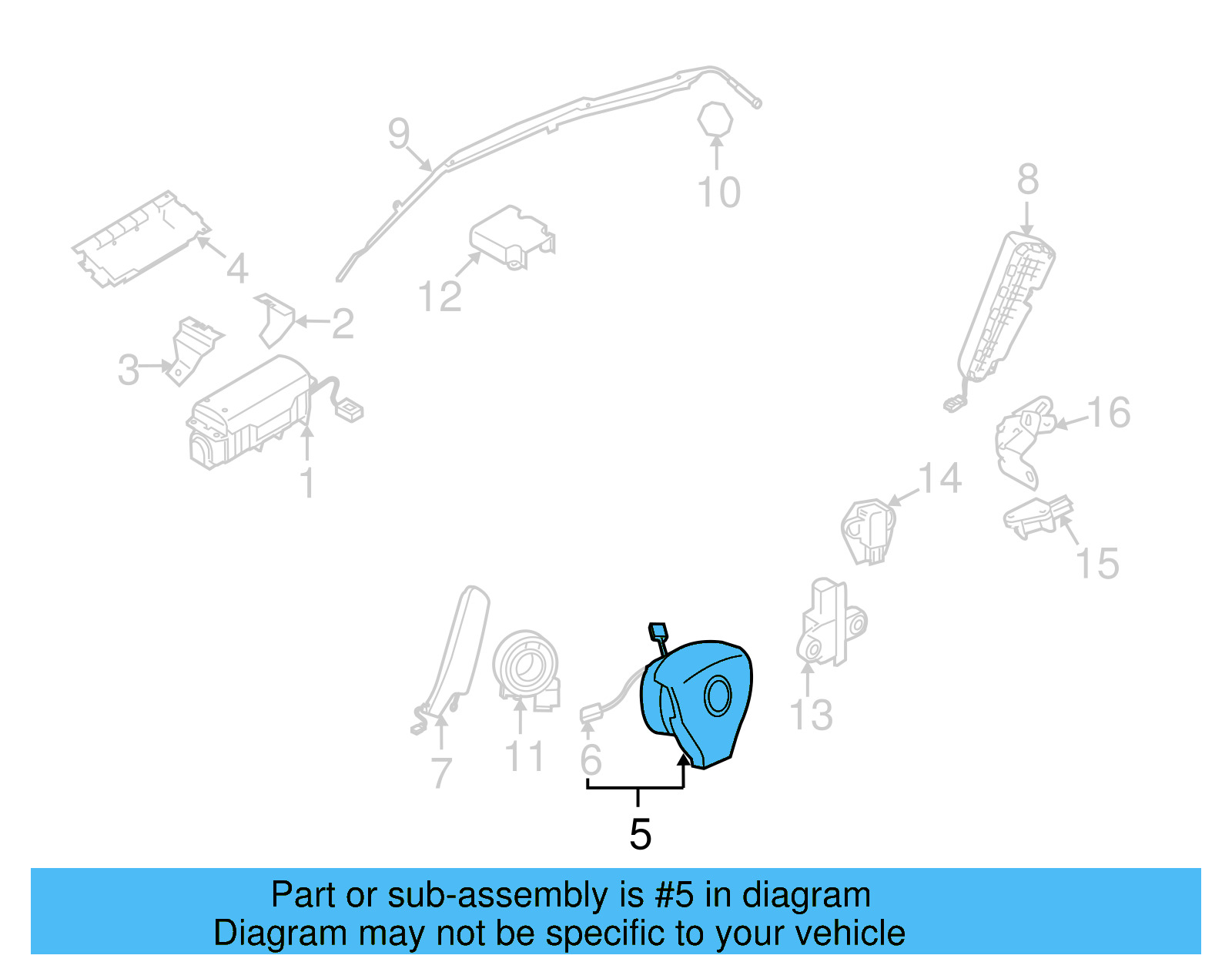 Driver Inflator Module 5K0-880-201-AA-81U - View 18