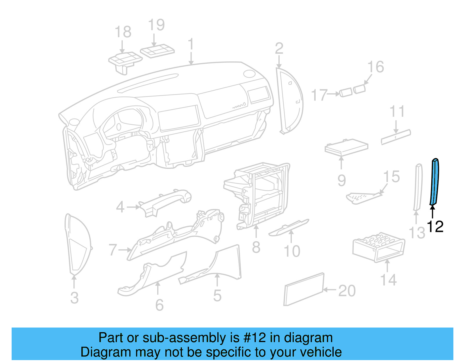 Side Trim 1J0-853-190-A-4J4 - View 7