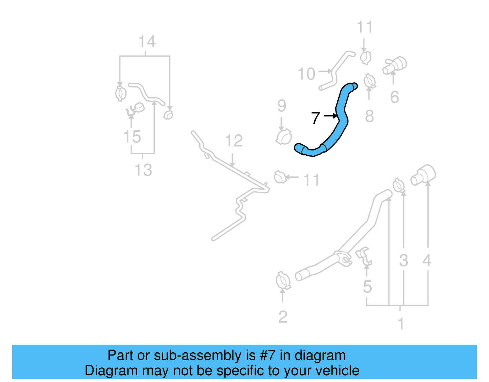 Water Hose 5N0-121-157-F - View 6