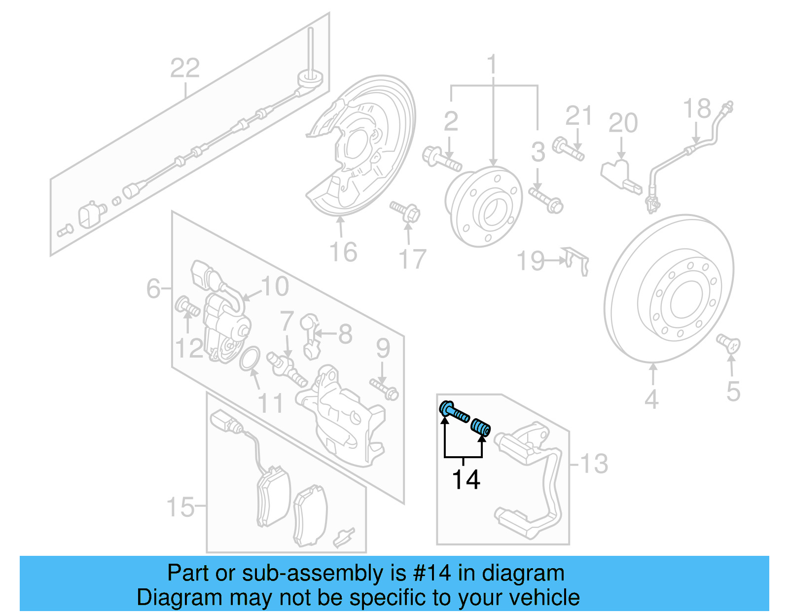 Caliper Mount Bushing Kit 8K0-698-470-A - View 3