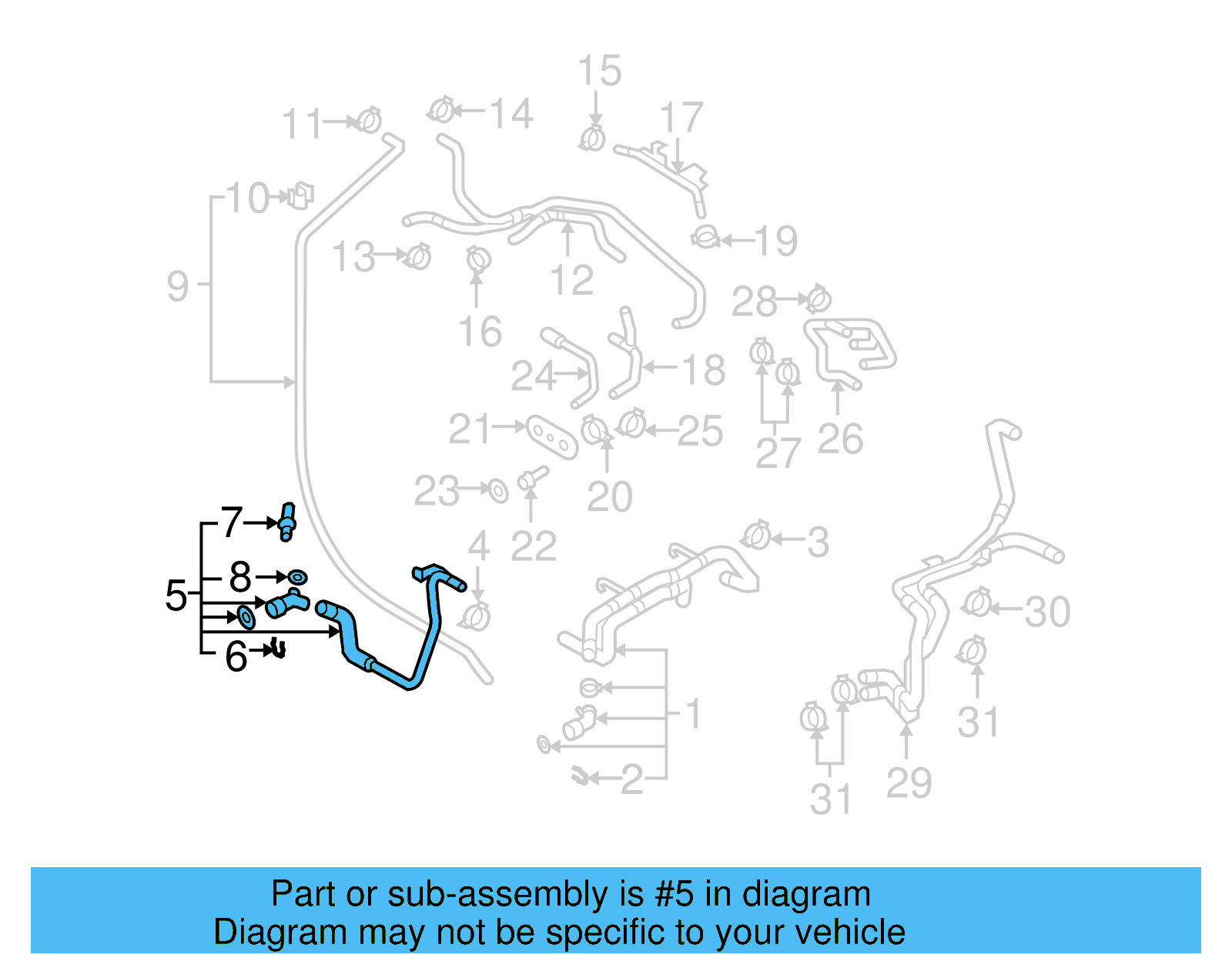 Lower Hose 7L0-121-070-B - View 4