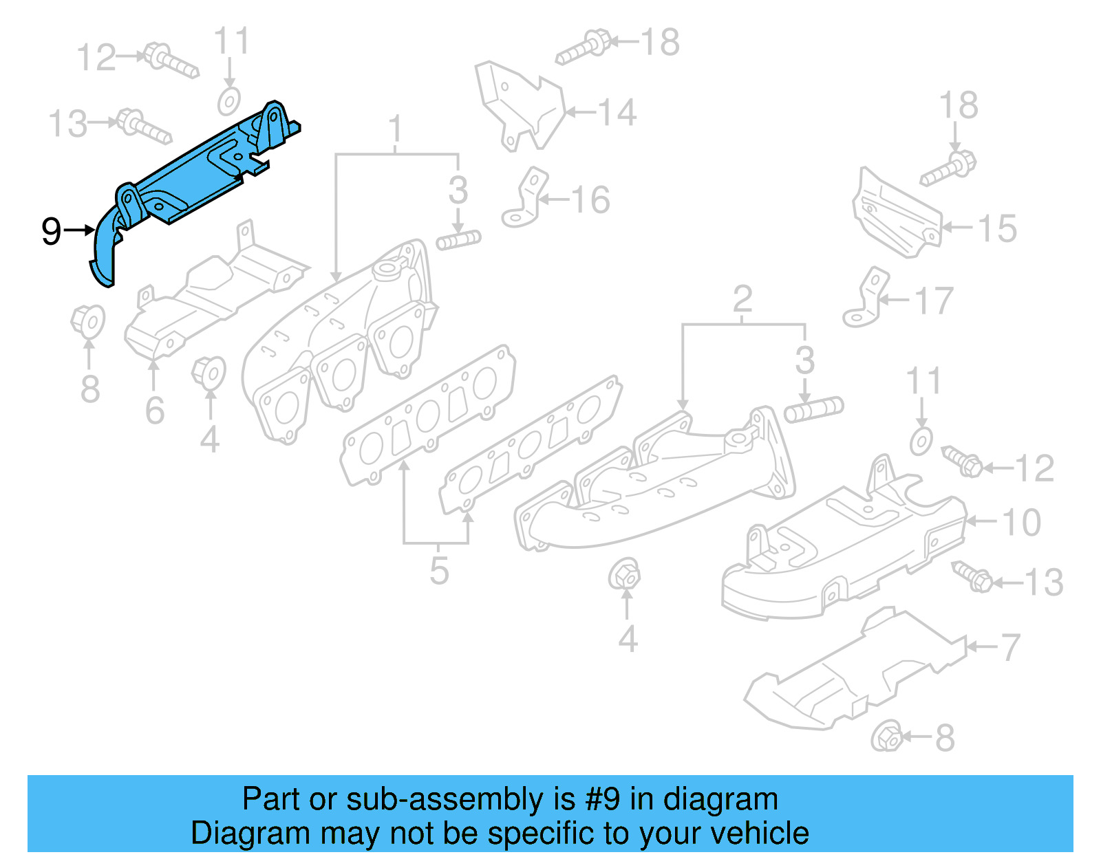 Exhaust Manifold Heat Shield 06E-253-036-AD - View 7