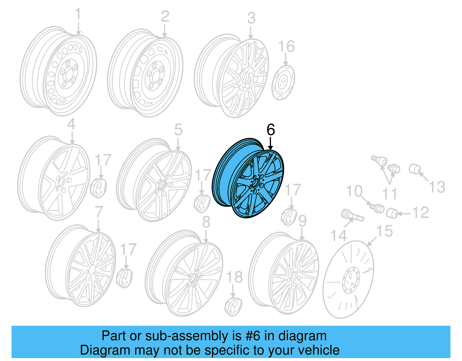 Wheel, Alloy 3C0-601-025-K-88Z - View 10
