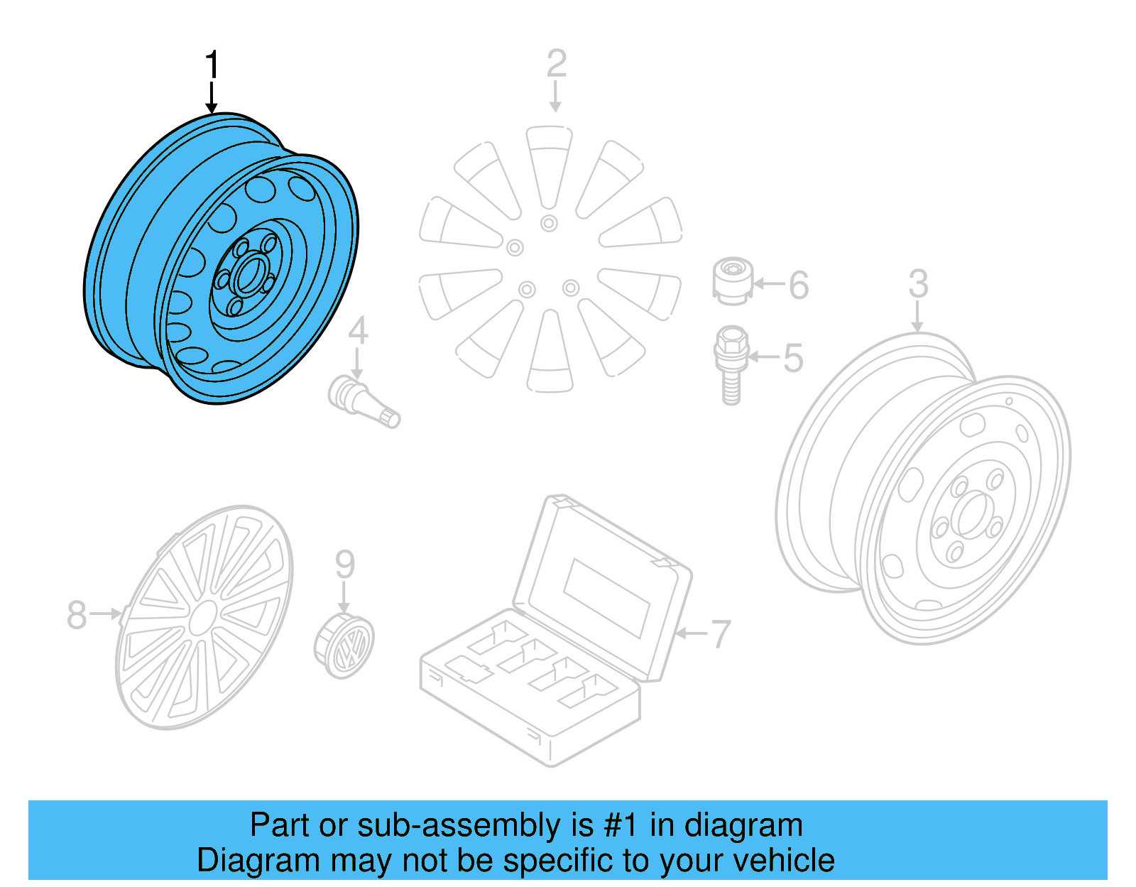 Wheel, Steel 561-601-027-03C - View 13