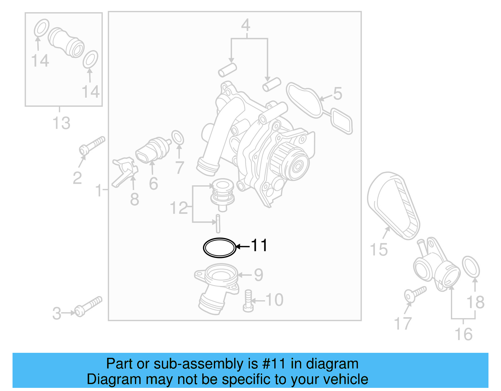Engine Coolant Thermostat Gasket 06J-121-119-B - View 12