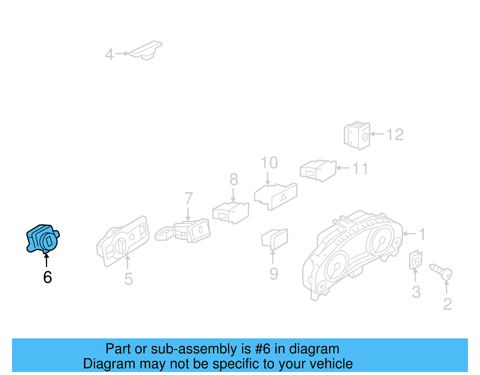 Ignition Switch 7P6-905-843-E-GGO - View 6