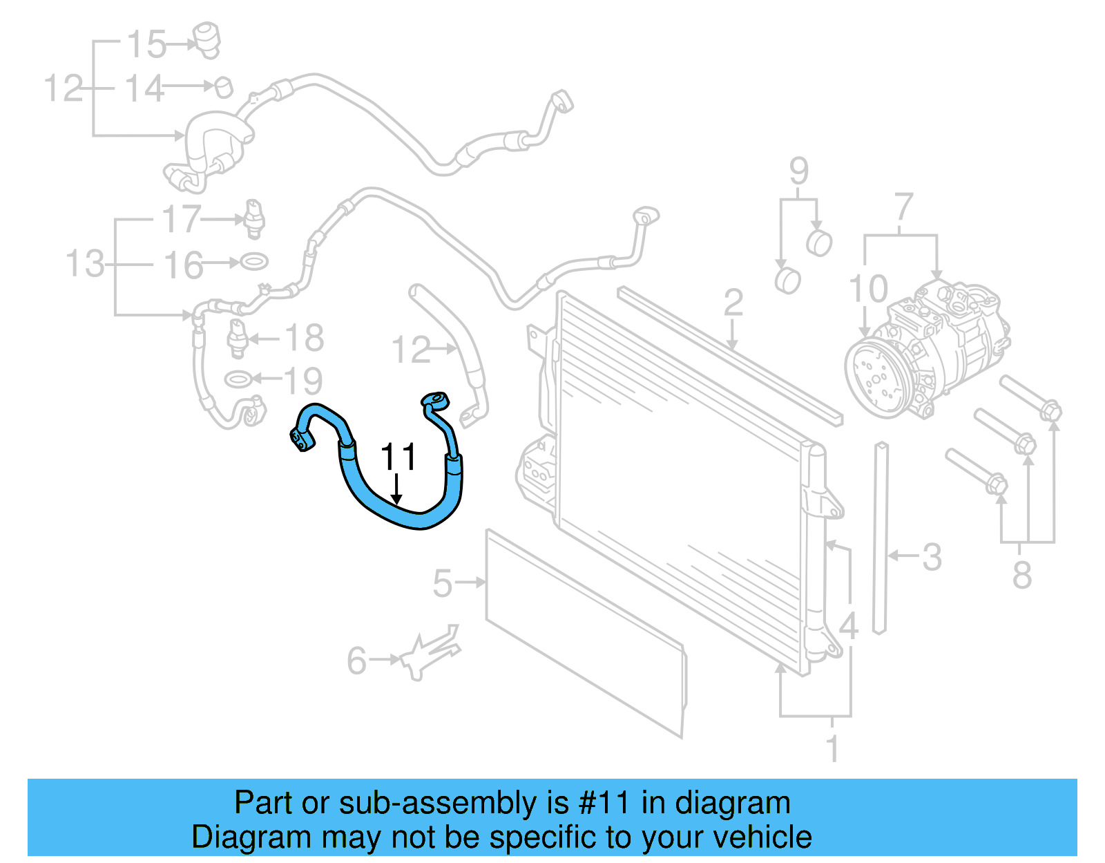 A/C Refrigerant Discharge Hose 1K0-820-721-BL - View 22