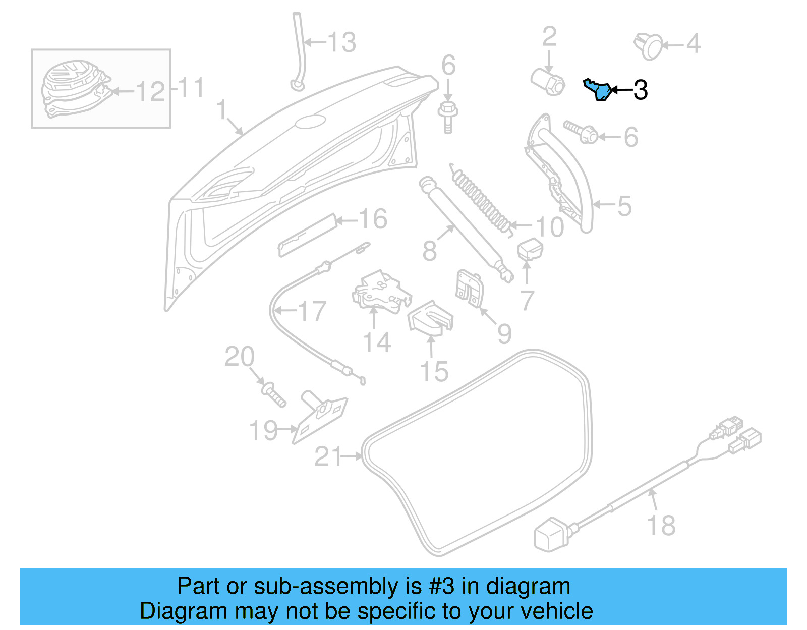 Trunk Lid Stop 3C5-827-373-A - View 13