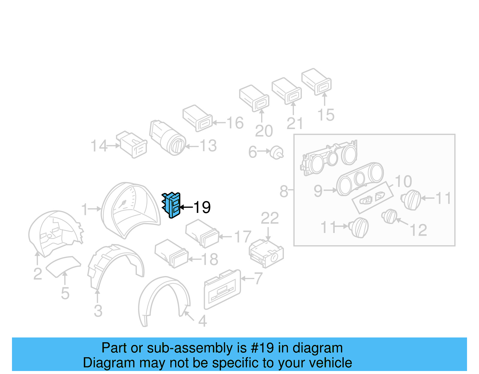 Power Rear Spoiler Switch 1C0-959-511-01C - View 11