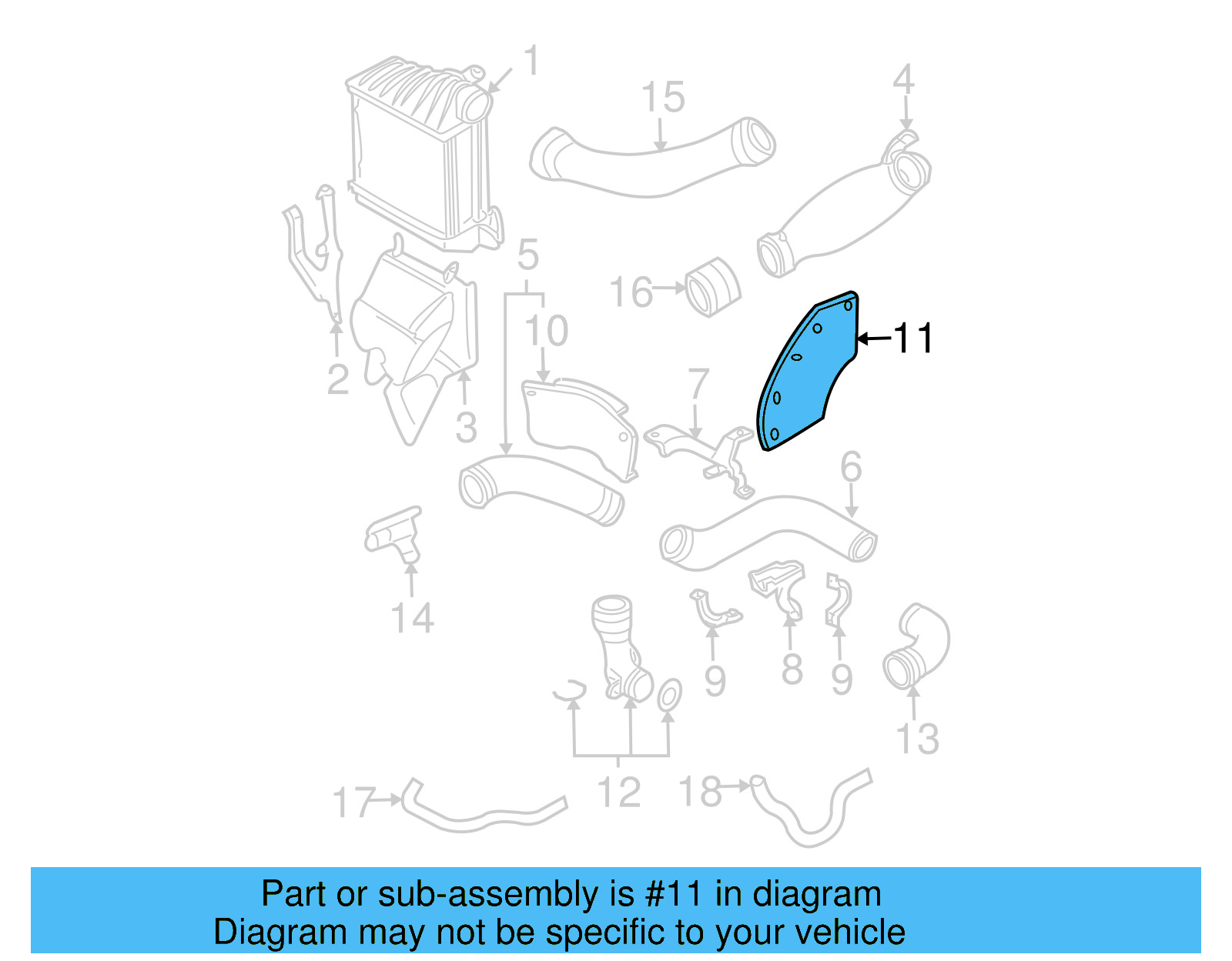 Turbocharger Mount Heat Shield 06A-145-867-Q - View 14