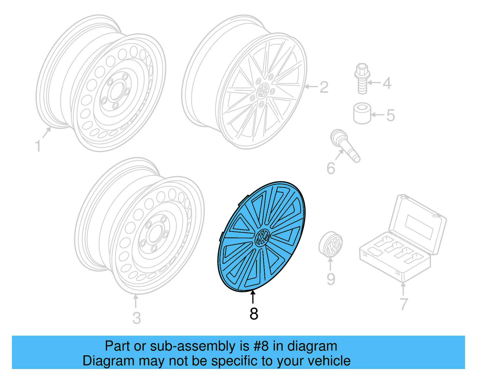 Wheel Cover 5G0-601-147-YTI - View 9
