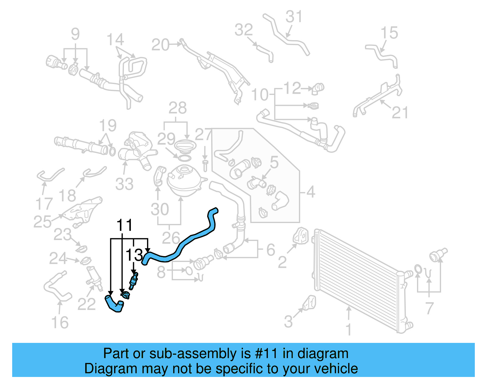 Engine Coolant Hose 1J0-121-086-BL - View 6