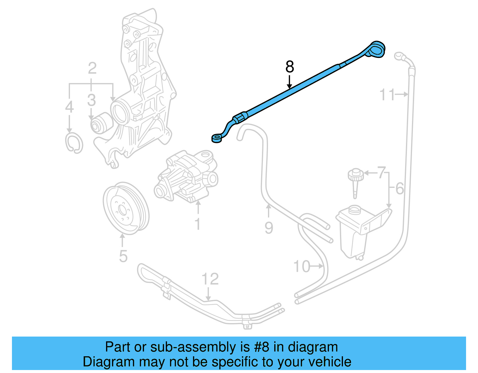Power Steering Pressure Hose 8D1-422-893-AL - View 3