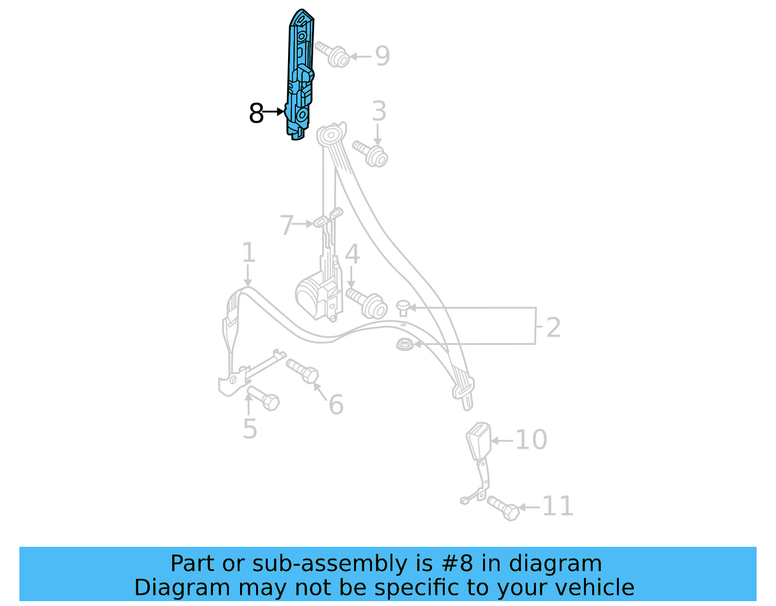 Height Adjuster 3C8-857-819-A - View 3