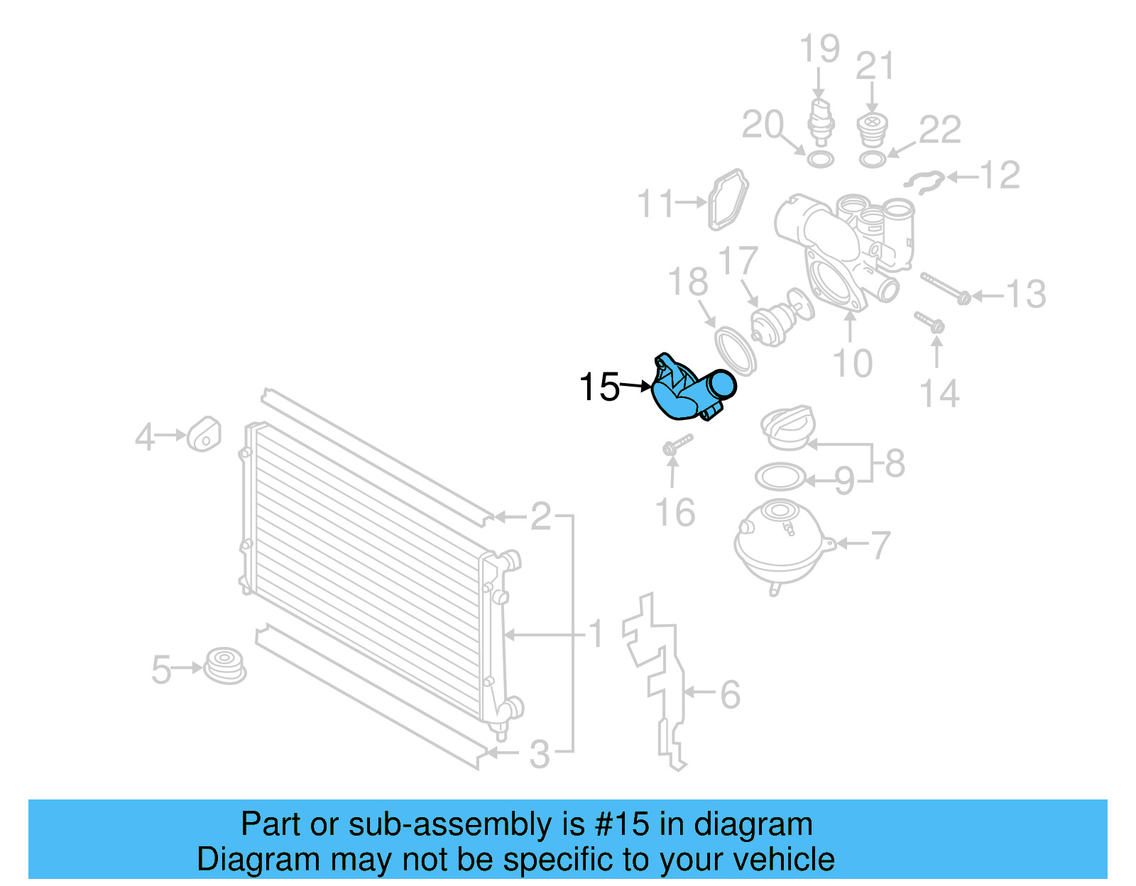 Thermostat Housing 022-121-121-E - View 14