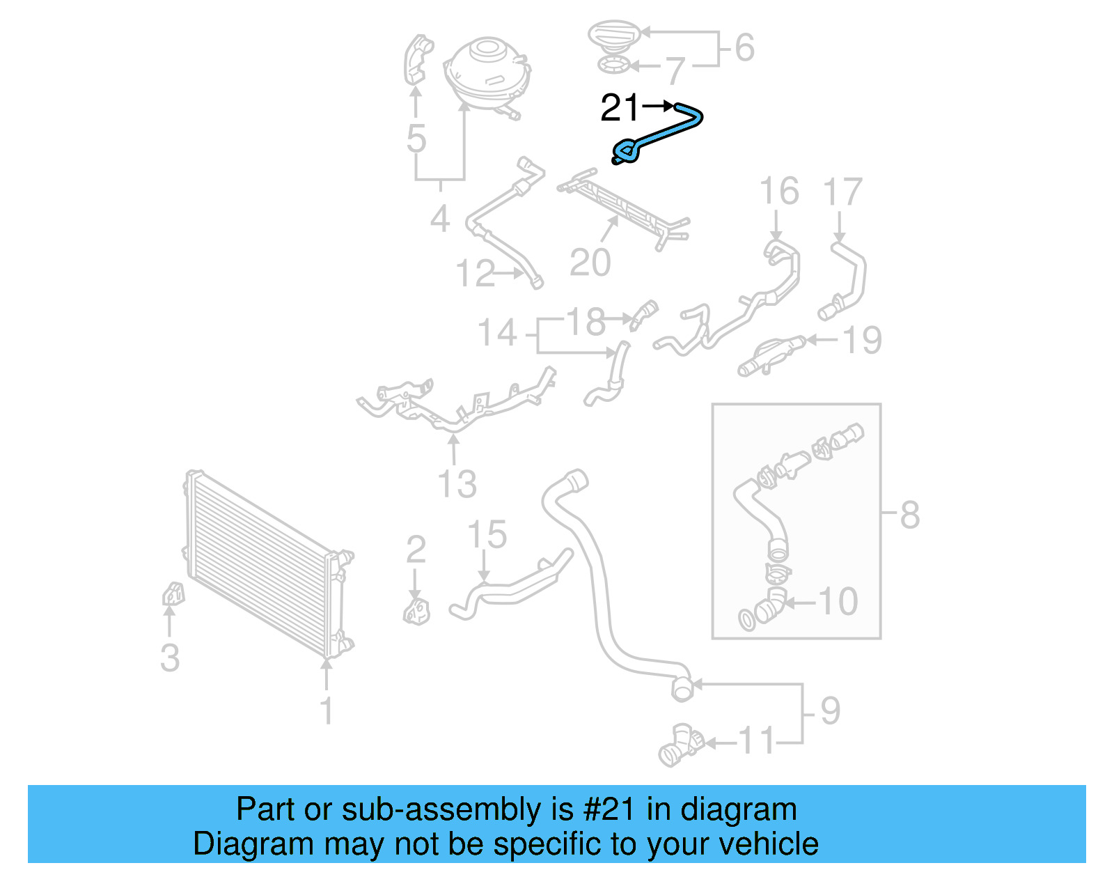 HVAC Heater Hose 1J0-122-157-FE - View 6